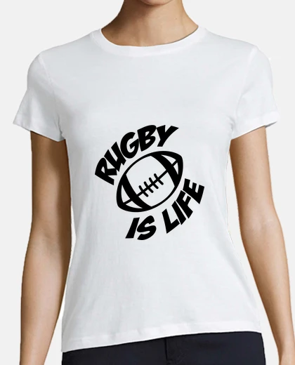 Playera camisa de la mujer, blanco, rugby