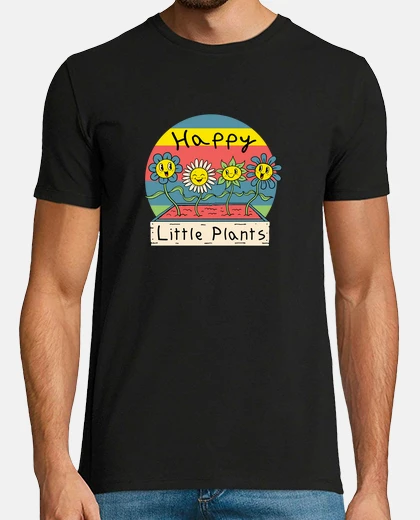 Camiseta camisa feliz de las pequeñas plantas para hombre