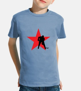 camisa de hockey infantil, manga corta, celeste