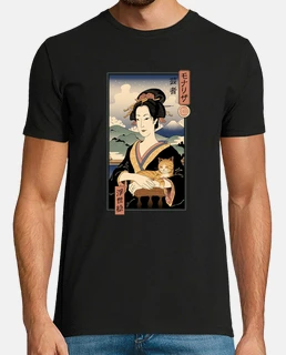 camisa lisa ukiyo-e hombre