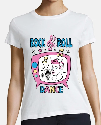 Playera Camiseta 1950s Rock and Roll Dance Party Sock Hop Pinup Rockabilly 1960s USA