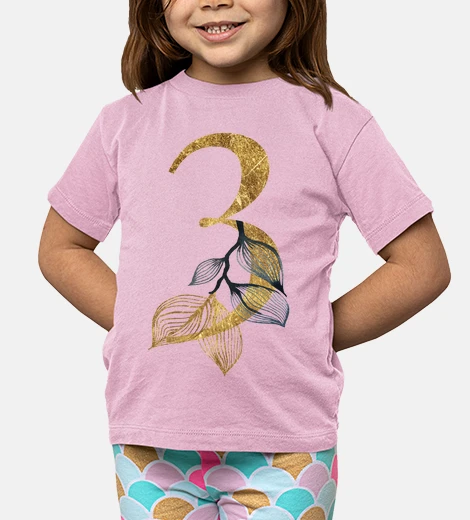 Ropa Camiseta 3 años dorado manga larga