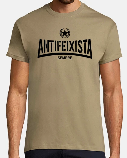 Camiseta Camiseta caki h - Antifeixista sempre negre