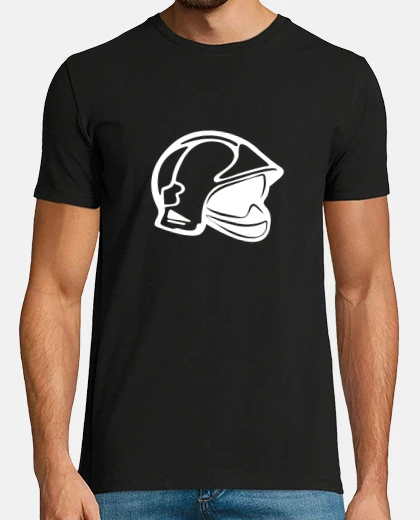 Camiseta Camiseta Casco Bombero F1 Negra