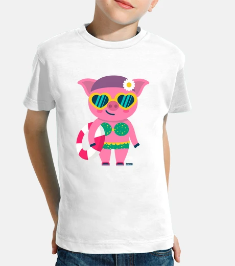 Ropa Camiseta cerdita niño/a, manga corta, varios colores
