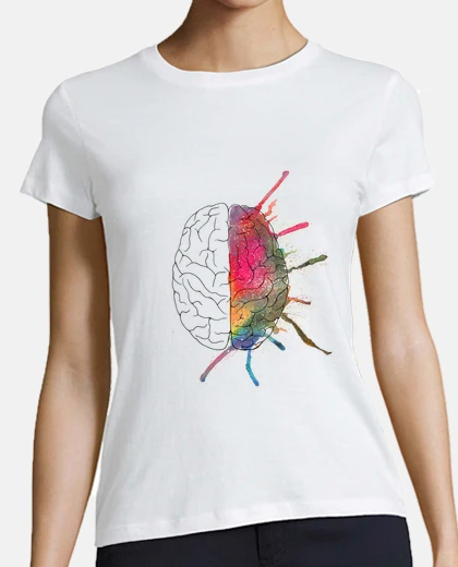 Playera camiseta chica cerebro color