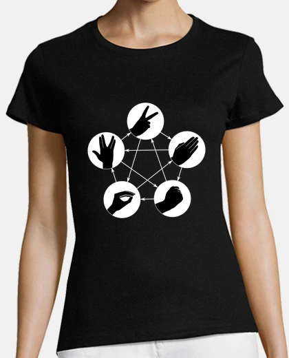 Playera Camiseta chica piedra papel tijeras lagarto spock