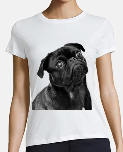 Playera Camiseta corte regular mujer diseño Perro Carlino Pug