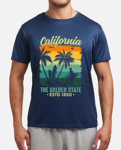 Camiseta camiseta de deportes de surf de verano de california el estado dorado
