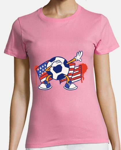Playera camiseta de mujer para apoyar a la selección americana del grupo b de estados unidos. dab para ganar