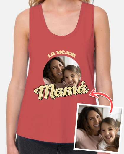 camiseta de tirantes la mejor mamá foto regalo