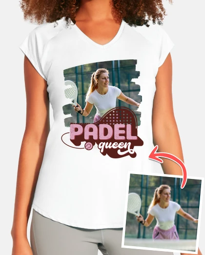 camiseta deportiva padel queen foto personlizable