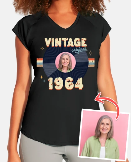 camiseta deportiva vintage 1964 foto personalizable