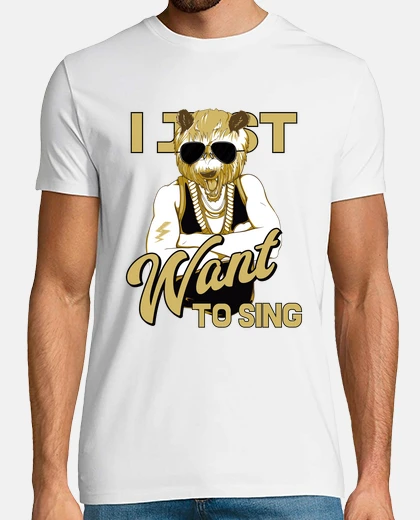Camiseta Camiseta Divertida Oso Rapero Cantante