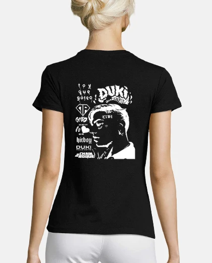 Camiseta Camiseta Duki, Mujer, manga corta, negra, clásica