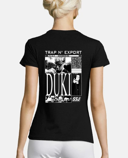Camiseta Camiseta Duki, Trap N Export, Mujer, manga corta, negra, clásica