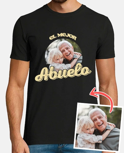 Camiseta camiseta el mejor abuelo foto personalizable