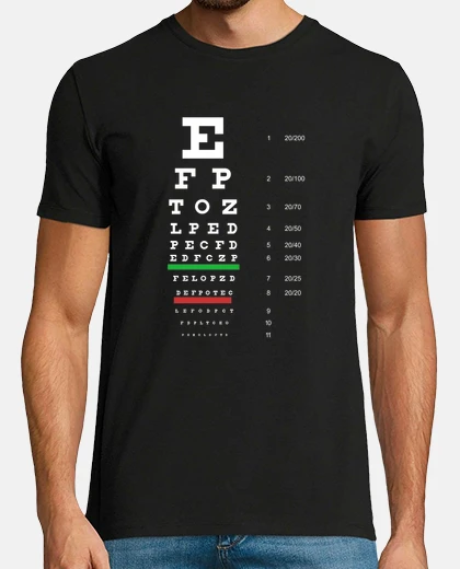 Camiseta Camiseta friki prueba vista letras blancas