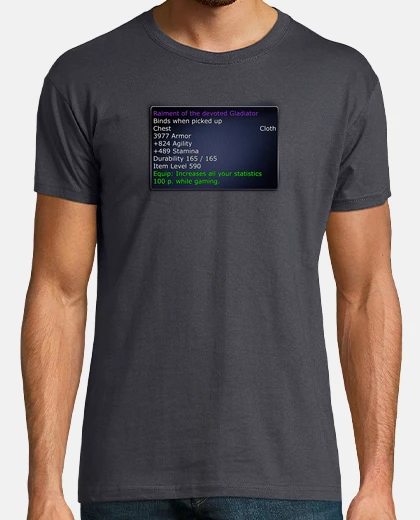 Camiseta Camiseta gamer aumenta estadisticas al equipar