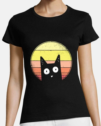 Playera Camiseta gato al atardecer