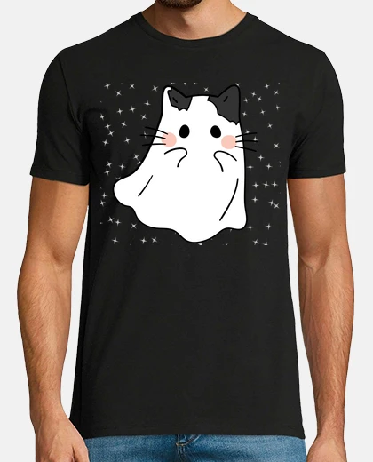 Camiseta Camiseta Gato fantasmal flotando en el cielo