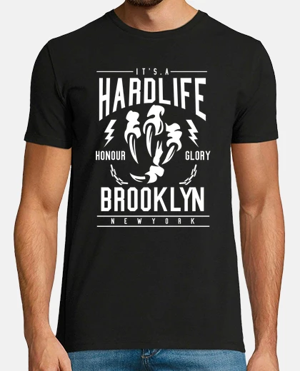 Camiseta Camiseta Hard Life Brooklyn Retro New York Honour Glory