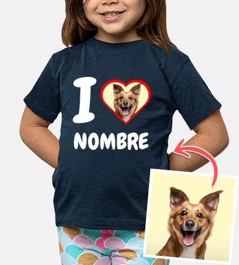 Ropa camiseta i love foto texto personalizable