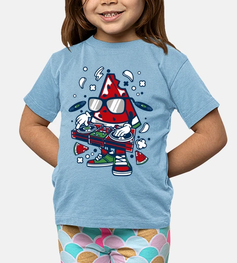 Ropa Camiseta Infantil Humor Summer Sandia Dj Cartoon Diversión Música Cartoon
