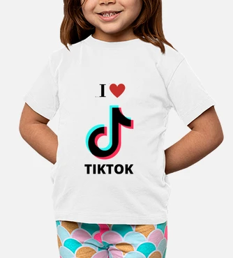 Camiseta ninos infantil i love tiktok laTostadora