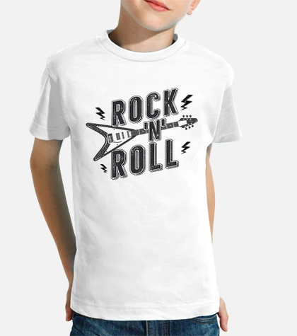 Playera niños camiseta infantil música rock n roll guitarra rock