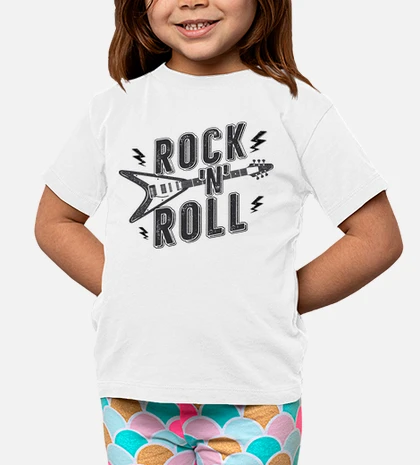 Camiseta niños infantil música rock n roll guitarra rock laTostadora