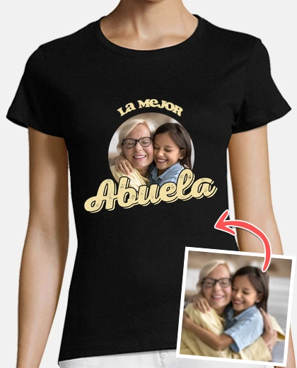 camiseta la mejor abuela foto personalizable
