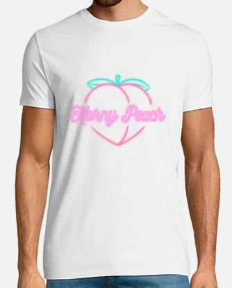 Camiseta letras negras logo hornypeach laTostadora