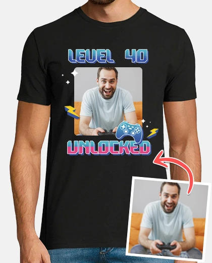 Camiseta camiseta level 40 unlocked foto personalizable