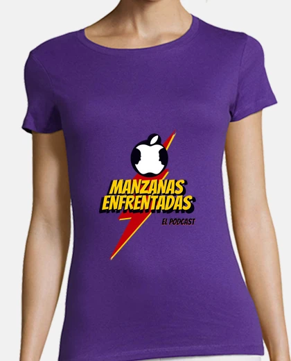 Camiseta Manzanas Enfrentadas  para mujer manga corta color violeta