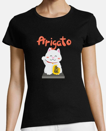 Playera Camiseta Mujer Arigato Kawaii