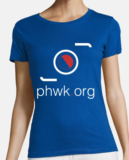 camiseta mujer azul logo blanco y granate
