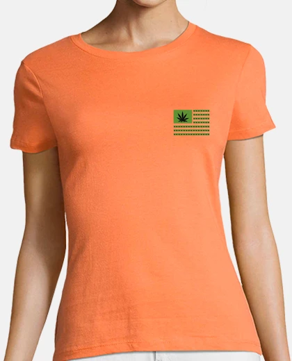 Camiseta camiseta mujer bandera weed humor