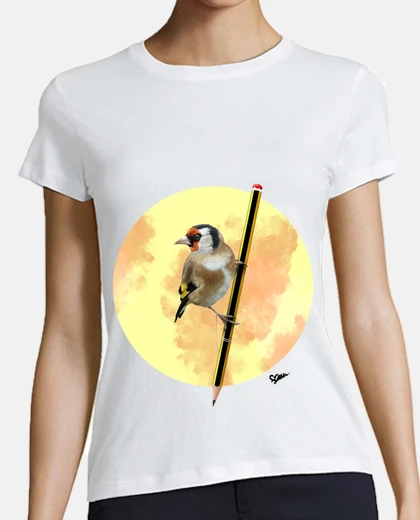 Playera Camiseta Mujer Jilguero Posado