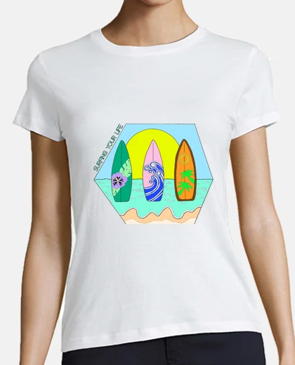 Playera CAMISETA MUJER Surfing your life