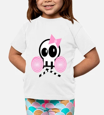 Camiseta ninos nina calavera con pi. laTostadora