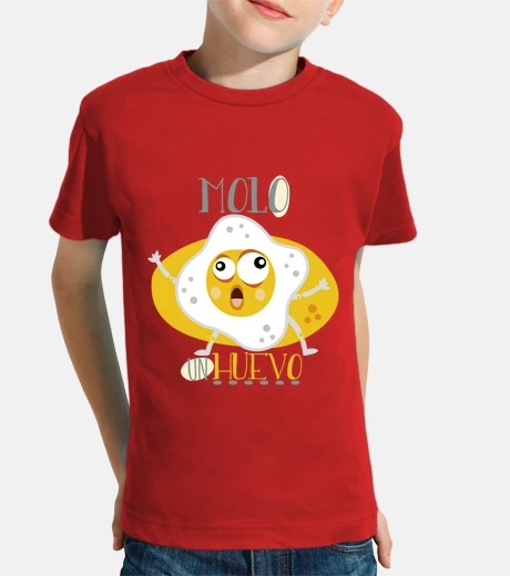 Ropa Camiseta Niño "Molo un huevo", manga corta, rojo