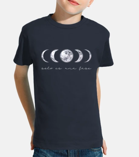 Ropa Camiseta Niño y niña, manga corta. Fases lunares. Solo es una fase.