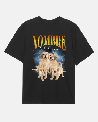 camiseta oversize lightning bootleg rap con fotos y textos personalizables