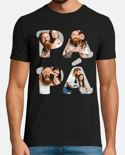 Camiseta camiseta papá fotos personalizables