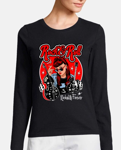 Playera Camiseta Rock Pin Up Girl Rockabilly Music Rockers Vintage Rock and Roll 
