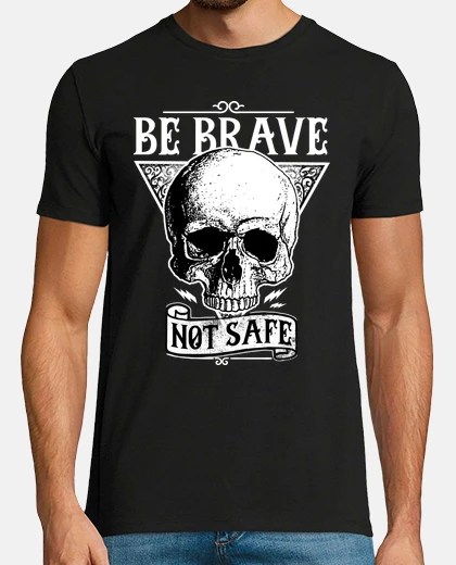 Camiseta Camiseta Skull Bikers Calaveras Retro Estilo Be Brave Not Safe