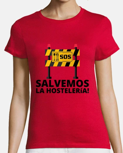 Camiseta Camiseta SOS Salvemos la hostelería mujer roja