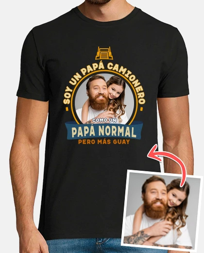 Camiseta camiseta soy un papá camionero foto personalizable