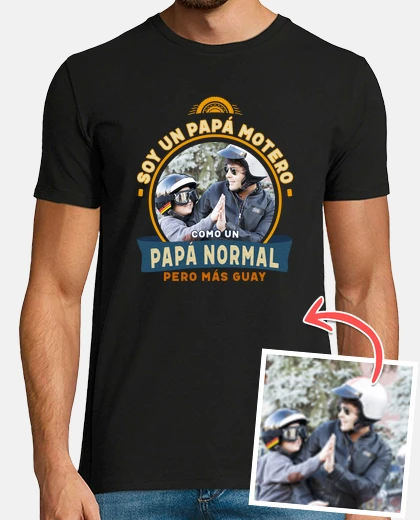 Camiseta camiseta soy un papá motero foto personalizable
